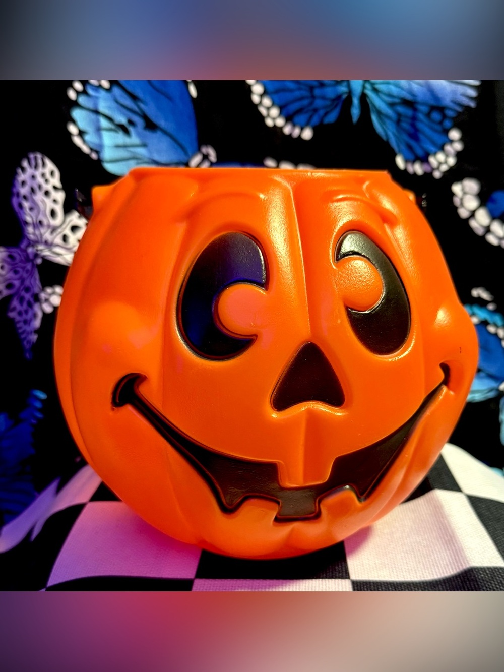 Vintage General Foam Orange Halloween Jack O Lantern Blow Mold